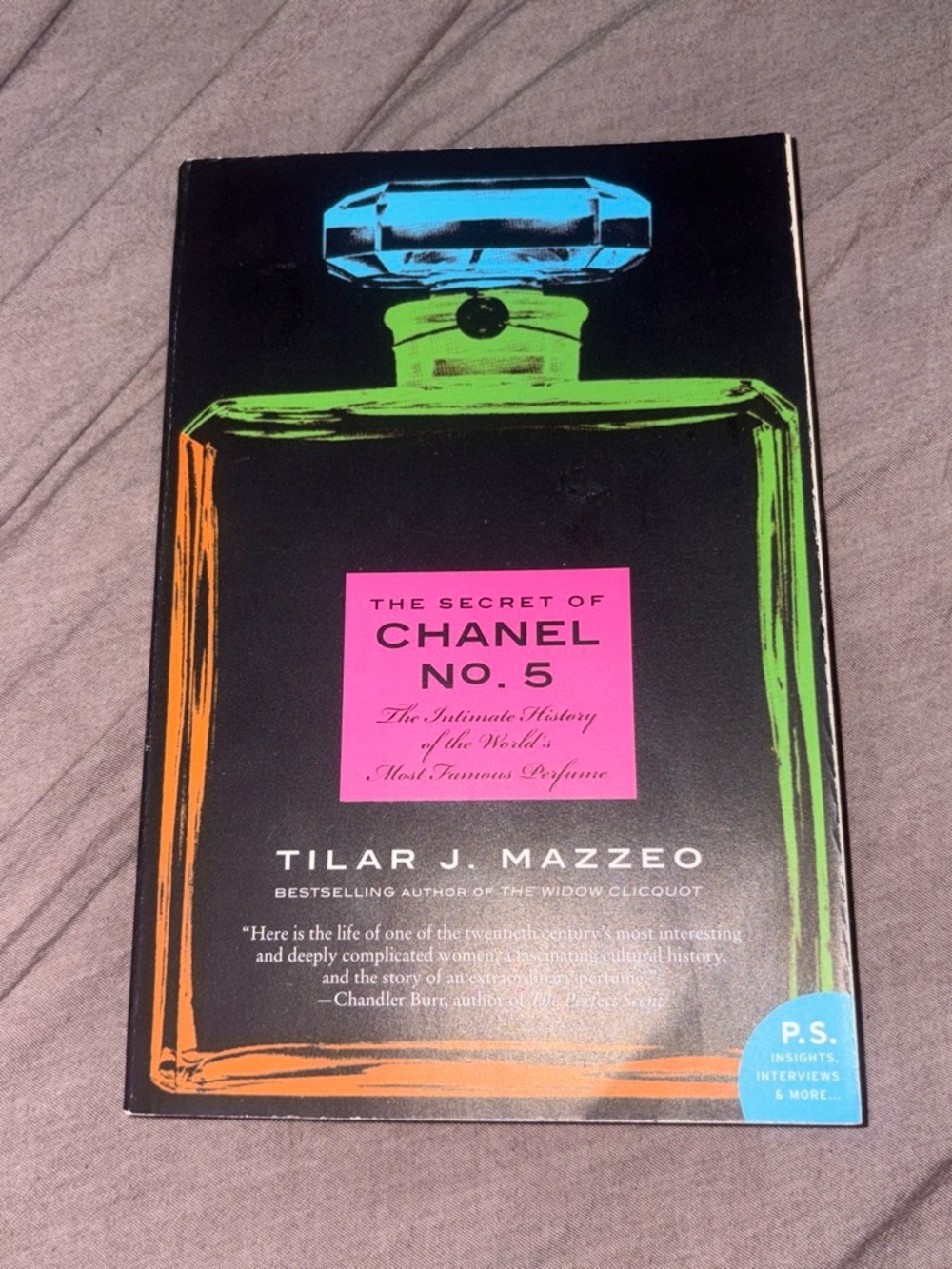 CHANEL Black Book Cover with Neon Pink, Orange, Blue and Green Accents